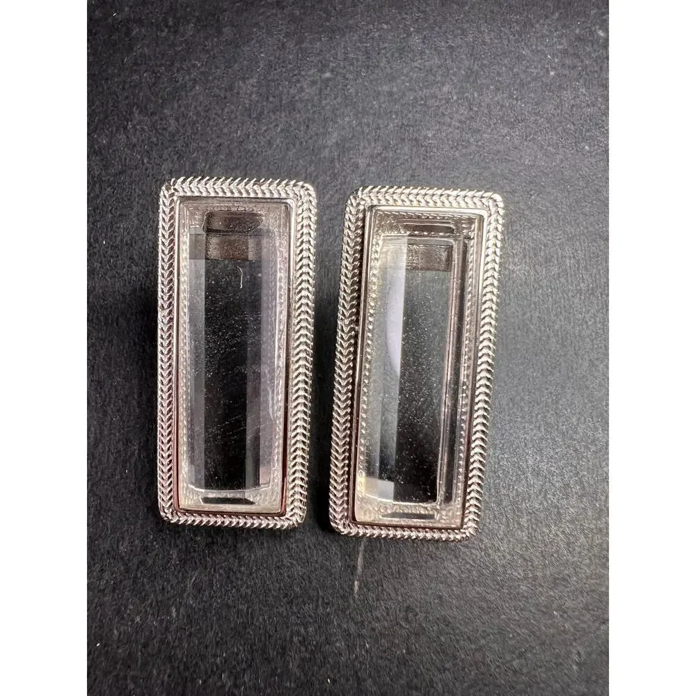 NEW clear quartz gemstone sterling silver earrings